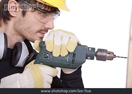 
                Bauarbeiter, Handwerker, Bohren                   
