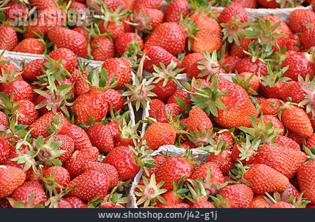 
                Erdbeere, Marktstand, Obstschale                   