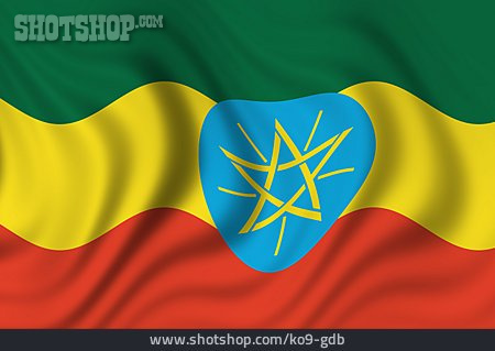 
                Nationalflagge, äthiopien                   