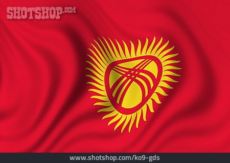 
                Nationalflagge, Kirgisistan                   