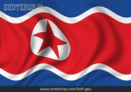 
                Nationalflagge, Nordkorea                   