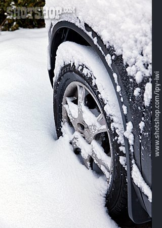 
                Auto, Winterlich, Eingeschneit                   