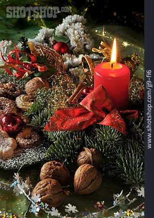 
                Weihnachten, Advent, Kerze, Weihnachtsdekoration                   