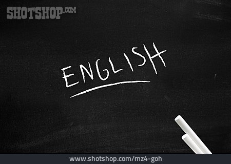
                Englisch, Schultafel, Englischunterricht                   
