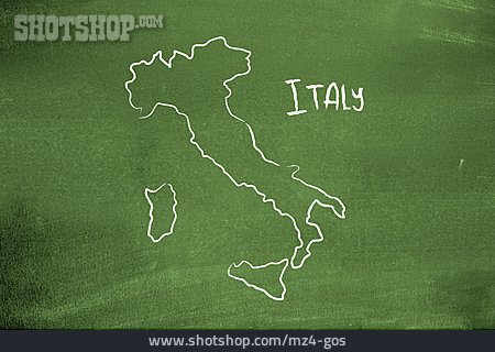 
                Landkarte, Italien, Tafelbild                   