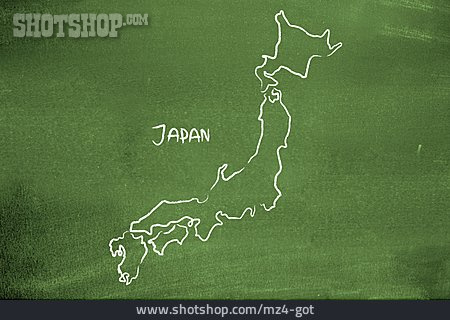 
                Landkarte, Japan, Tafelbild                   