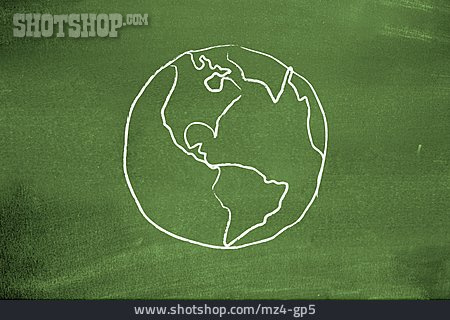 
                Geographie, Erdkugel, Tafelbild, Globus                   