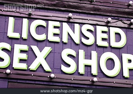 
                Ladenschild, Sexshop, Pornographie                   