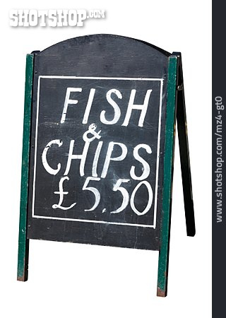 
                Angebotstafel, Speisetafel, Fish & Chips                   