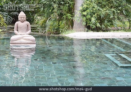 
                Wasser, Buddha, Buddhastatue                   