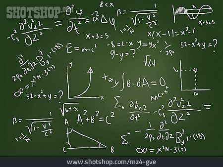 
                Tafel, Kreidezeichnung, Gleichung, Formel                   
