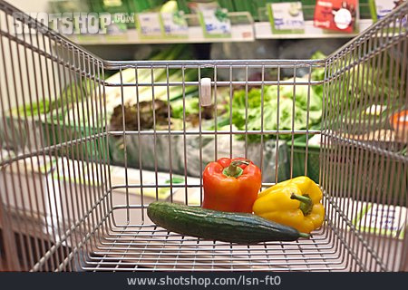 
                Einkauf & Shopping, Gemüse, Einkaufswagen                   