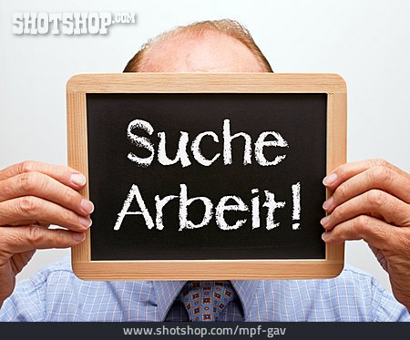 
                Arbeitssuche, Schiefertafel, Arbeitssuchend                   