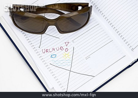 
                Sonnenbrille, Urlaub, Kalendereintrag                   