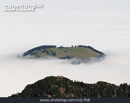 
                Gebirge, Nebel, Chiemgau, Bergkuppe                   