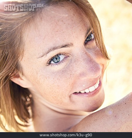 
                Young Woman, Woman, Smiling, Summer Freckle                   