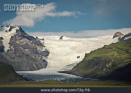 
                Island, Gletscherzunge, Gletscherschmelze                   