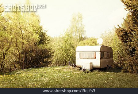 
                Idylle, Wohnwagen, Camping                   