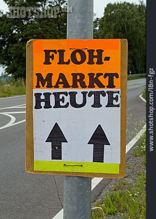 
                Schild, Flohmarkt                   