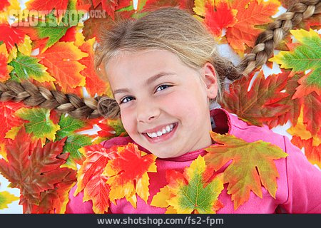 
                Mädchen, Herbstlaub, Herbstlich                   