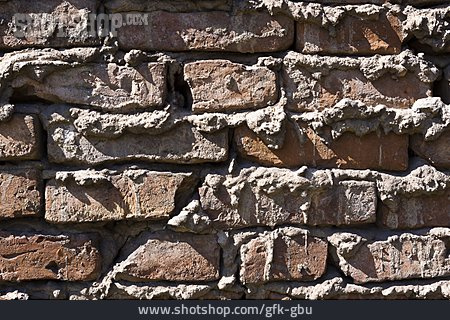 
                Mauer, Mauerwerk, Ziegelmauer, Mörtel                   