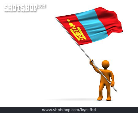 
                Nationalflagge, Mongolei                   