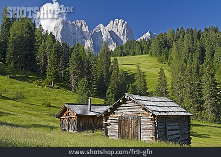 
                Hütte, Berghütte, Dolomiten                   