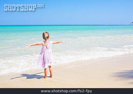 
                Mädchen, Strand, Strandurlaub                   