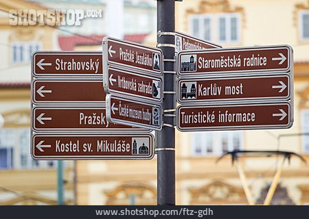
                Sehenswürdigkeit, Hinweisschild, Prag                   