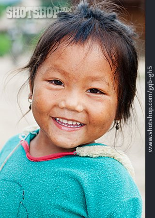 
                Kind, Mädchen, Laos                   