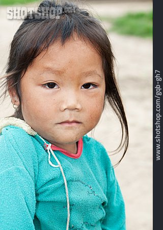 
                Kind, Mädchen, Laos                   