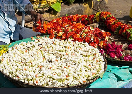 
                Blumen, Markt, Indien                   