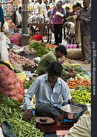 
                Marktstand, Gemüsestand, Mysore                   