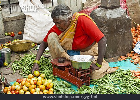 
                Marktstand, Gemüsestand, Karnataka                   