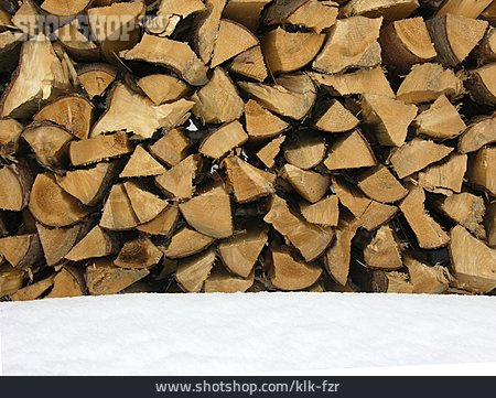 
                Winter, Holzstapel, Feuerholz                   