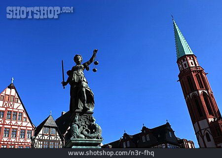 
                Statue, Marktplatz, Frankfurt Am Main, Justitia                   