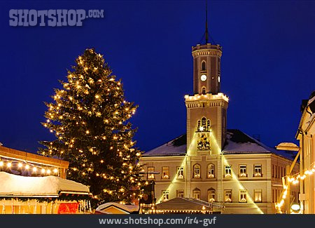 
                Rathaus, Weihnachtsmarkt, Schneeberg                   