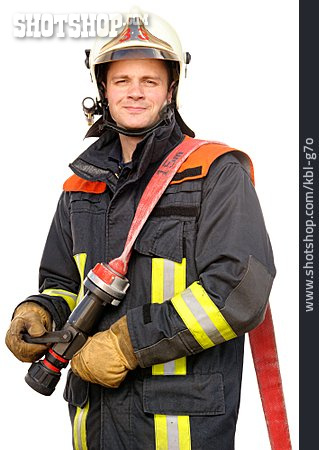 
                Feuerwehrmann, Löschschlauch                   