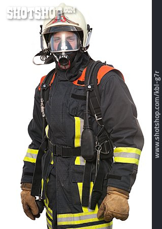 
                Schutzkleidung, Feuerwehrmann, Atemschutzmaske                   