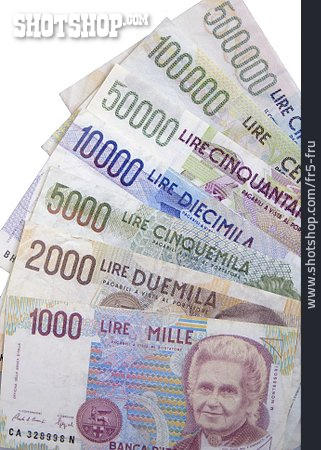 
                Geldschein, Banknote, Lire                   