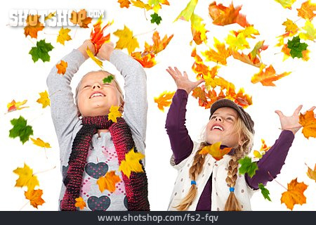 
                Mädchen, Herbst, Herbstblätter                   
