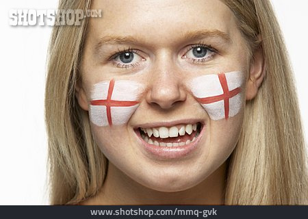 
                Young Woman, Fan, Great Britain, Patriotism                   