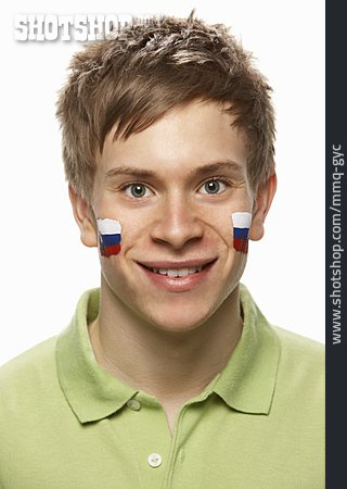 
                Junger Mann, Fan, Patriotismus, Slowakei                   