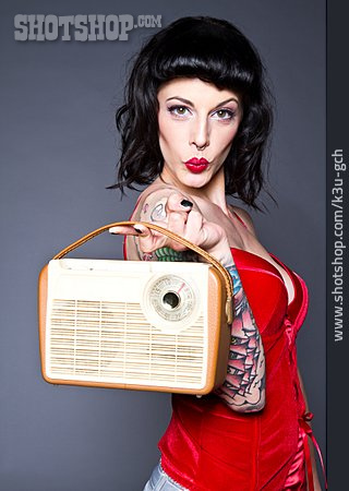 
                Woman, Retro, Rockabilly, Radio                   