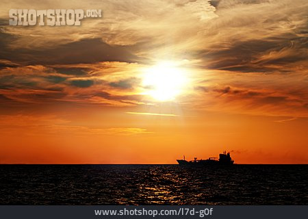 
                Sonnenaufgang, Sonnenuntergang, Meer, Schiff, Tanker                   