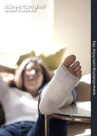 
                Fuß, Verletzung, Bandage                   
