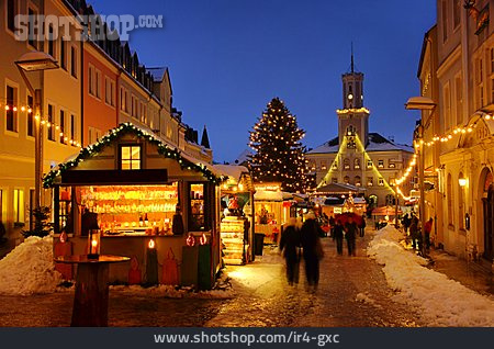 
                Rathaus, Weihnachtsmarkt, Schneeberg                   