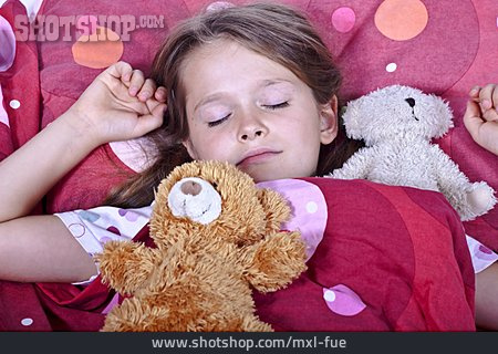 
                Girl, Sleeping, Teddy                   