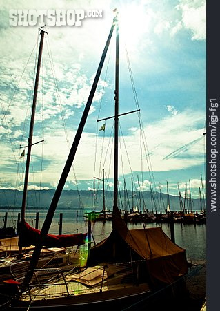 
                Hafen, Segelboot, Bodensee                   