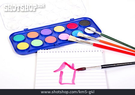 
                Pinsel, Wasserfarben, Zeichnung                   